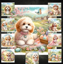 Charming Spring Garden Dogs 18