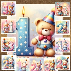 1 2 3 Candle Birthday Bears