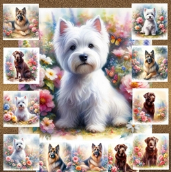 Pastel Garden Dogs 2