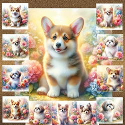 Pastel Garden Dogs 7