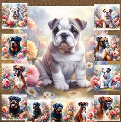Pastel Garden Dogs 9