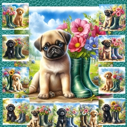 Sweet Floral Boot Pups 3