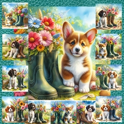 Sweet Floral Boot Pups 5