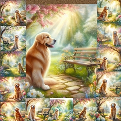 Serene Garden Golden Retriver