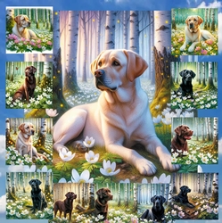 Beautiful Birch Forest Dogs 1
