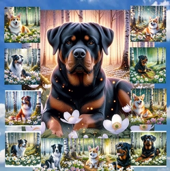Beautiful Birch Forest Dogs 6