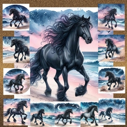 Starry Night Beach Horse 1