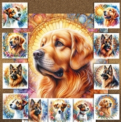 Beautiful Stained Glass Dogs 1