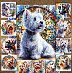 Beautiful Stained Glass Dogs 5