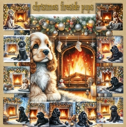 Christmas Fireside Pups 1