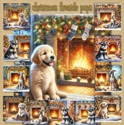 Christmas Fireside Pups 4