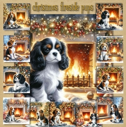 Christmas Fireside Pups 5