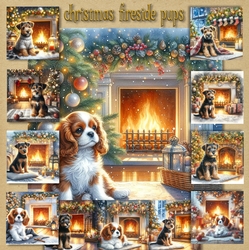 Christmas Fireside Pups 6