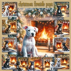 Christmas Fireside Pups 7
