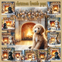 Christmas Fireside Pups 8
