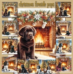 Christmas Fireside Pups 9