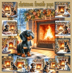 Christmas Fireside Pups 10