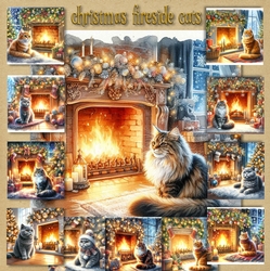 Christmas Fireside Cats 2