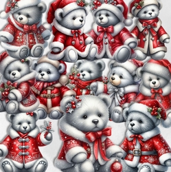 Silver Christmas Bears
