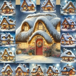 Whimsical Thatched Christmas Cottage 1