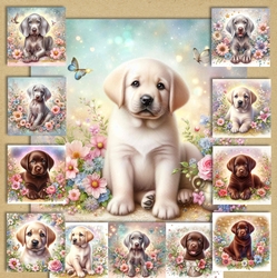 Enchanted Whimsical Garden Pups 1