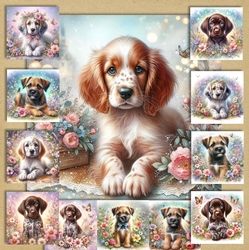 Enchanted Whimsical Garden Pups 2