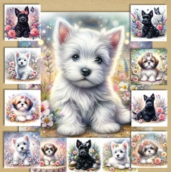 Enchanted Whimsical Garden Pups 3