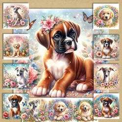 Enchanted Whimsical Garden Pups 4