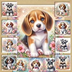Enchanted Whimsical Garden Pups 5