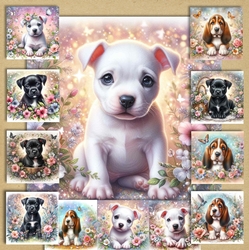 Enchanted Whimsical Garden Pups 6