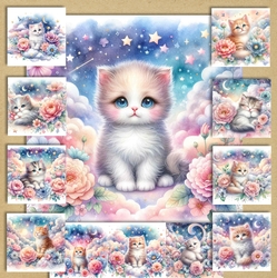 Dreamy Floral Kittens 1
