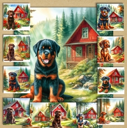 Forest Cabin Dogs 2