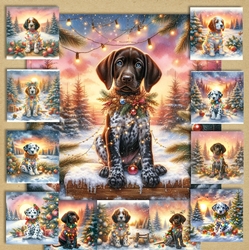 Twinkle Lights Christmas Pups 2