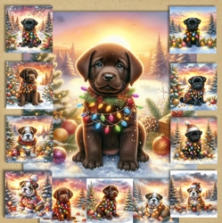 Twinkle Lights Christmas Pups 4