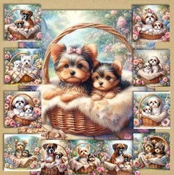 Charming Dog And Pups 7