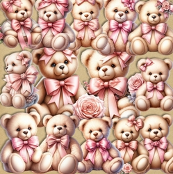Pink Bow Teddy Bear Clip Art