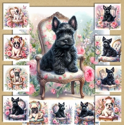 Whimsical Floral Chair Pups 6