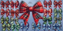 Tartan Bow  Clip Art