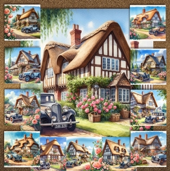 Thatched Cottage & Car 