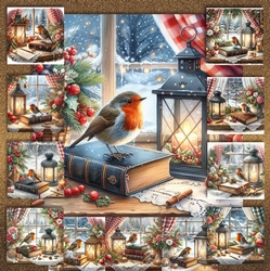 Festive Robin Window