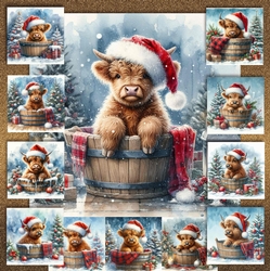 Festive Highland Cow Tub