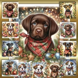 Christmas Bandana Pups 4