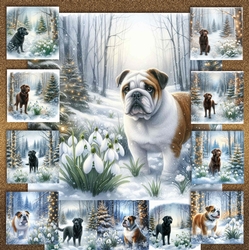 Winter Snowdrop Forest Dogs 4