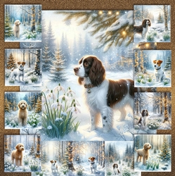 Winter Snowdrop Forest Dogs 12