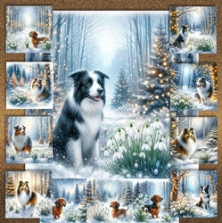 Winter Snowdrop Forest Dogs 13
