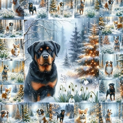 Winter Snowdrop Forest Dogs 15