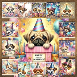 Peeking Birthday Pups