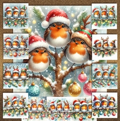 Festive Robin Branch