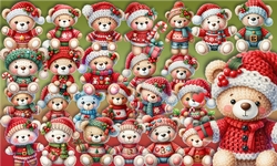 Crochet Christmas Bear Clipart