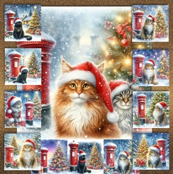 Christmas Post Box Cats 1